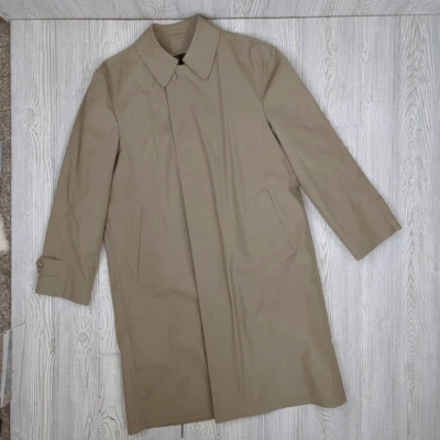 Vintage London Fog Mainlines Men's 40R Fur Lined Long Overcoat Jacket Tan - Image 1 of 4