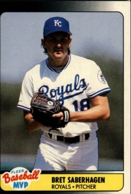 1990 Fleer Baseball MVP's #32 Bret Saberhagen - NM-MT - Image 1 of 2