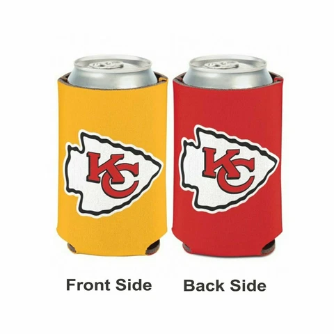 Licensed Football 2 Sided 12 oz Kansas City Chiefs Can Cooler Collapsible Koozie Cover