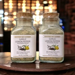 2pk Monterey Bay Gourmet Garlic Lemon Pepper Seasoning Blend 7 oz (200 grams) - Picture 1 of 3