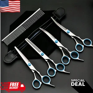 6pcs Professional Pet Grooming Scissors Set Dog Cats Grooming Ultra Shears Kit - Picture 1 of 7