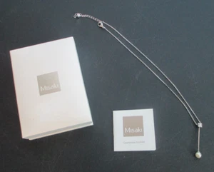 Misaki Necklace Pearl Women's 9 1/2" Box Booklet Chain - Picture 1 of 18