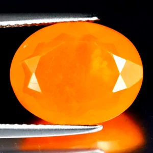 3.29 ct Extraordinary Oval Cut (14 x 11 mm) Heated Orange Fire Opal Gemstone - Picture 1 of 2