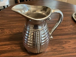 Wilton Armetale Beverage Pitcher Flutes & Pearls 2qt. 9”h Heavy Weight USA - Picture 1 of 8