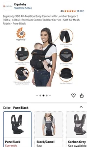 Portabebés Ergobaby Omni 360 - Negro ónix (BC360PONYX) - Imagen 1 de 5