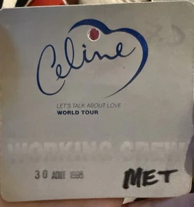 Celine Dion Backstage Pass Working 1998 Mint Condition Unused - Picture 1 of 1