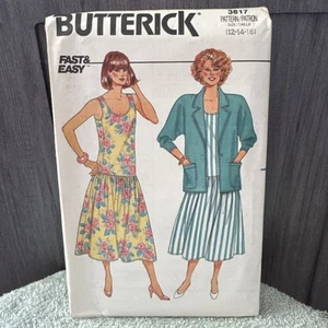 VINTAGE! 3817 Butterick Sz 12-14-16 Fast & Easy Sewing Pattern Misses 1980s - Picture 1 of 2