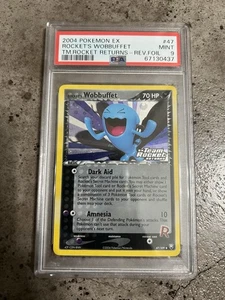 2004 Pokemon EX TEAM ROCKET RETURNS #47 ROCKET'S WOBBUFFET - REVERSE HOLO PSA 9 - Picture 1 of 2