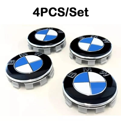 4PCS/SET 56MM/2.2INCH Wheel Caps Rim Fits BMW Center Caps Black/Blue/White NEW - Image 1 of 4