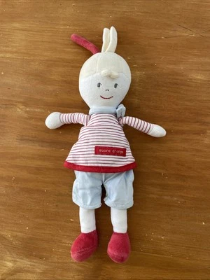 Peluche doudou poupée fille marin SUCRE D'ORGE rouge rayé bleu Blanc 30 cm - Photo 1/4