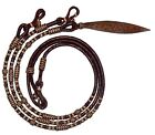 Hand Braided Rawhide Show Romel Romal Reins Horse tack chestnut 4-5 Day DELIVERY