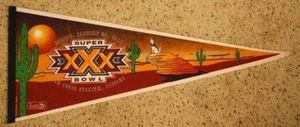1995-96 NFC Dallas Cowboys- AFC Pittsburgh Steelers Super Bowl XXX pennant NICE- - Picture 1 of 1