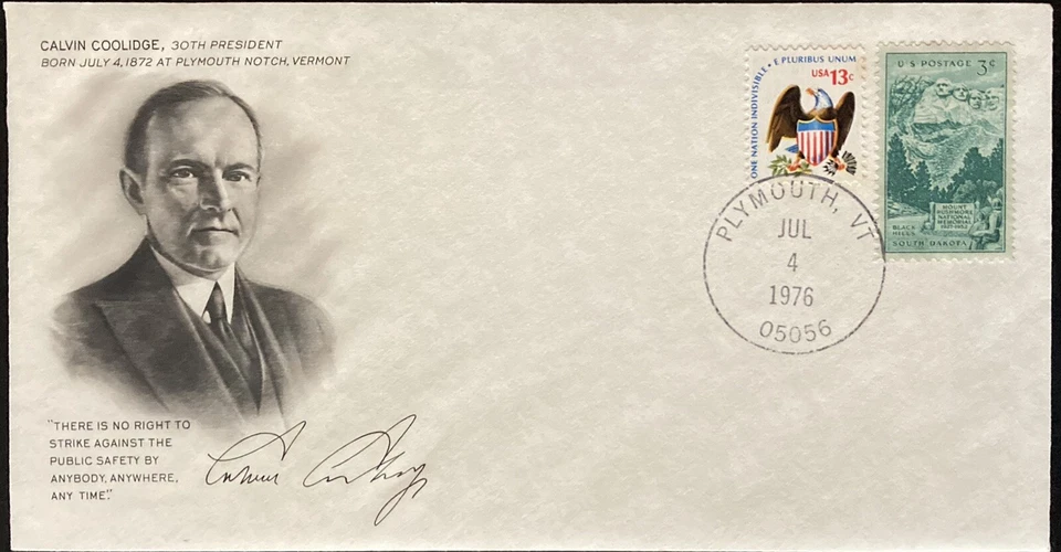 FDC~1976 30th PRESIDENT~CALVIN COOLIDGE - Image 1 of 1
