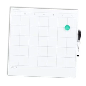 Square Magnetic Dry Erase Calendar Board, 14"x14", includes Marker Frameless - Picture 1 of 7