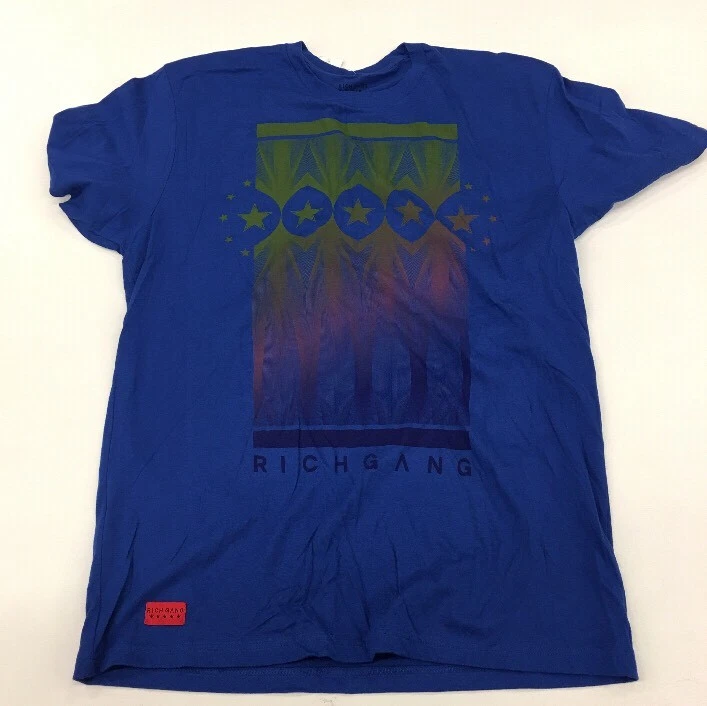 Camiseta Rich Gang 5 Estrellas Muestra Certificado Para Hombre Talla Grande Azul 100% Auténtica Foto 1 de 4