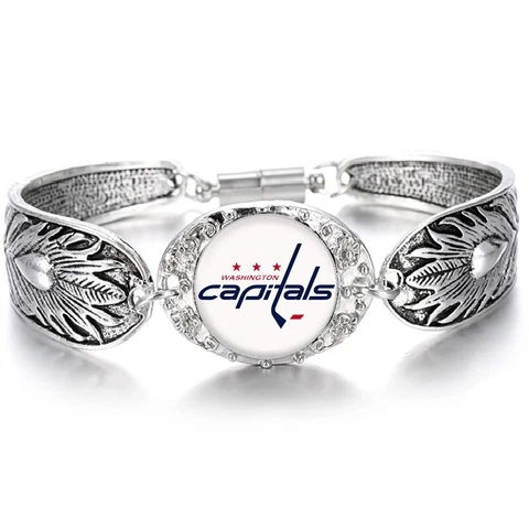 Washington Capitals Women's Tibetian Sterling Silver Bracelet Jewelry Gift D3 Cover
