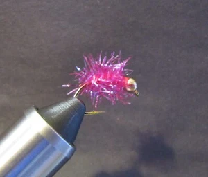 Rosa Estaz Ei Steelhead, Lachs, Forelle Fliege Angeln Perlenkopf #6 - Bild 1 von 1