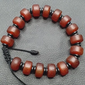 Vintage tire Shape Carnelian Agate Beaded Bracelet - Picture 1 of 16