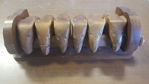 Lote Juego de 6 Servilletas de Elefante de Madera Tallada a Mano Soporte - Imagen 1 de 3