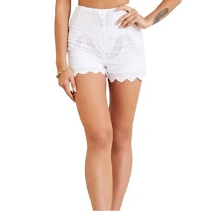 NWT Guess Marciano Geometric Embrodiered Shorts Sz 6 White - Picture 1 of 15