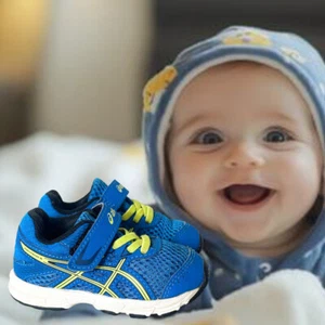 Baby Toddler Asics CONTEND 5 Illusion Blue Lemon Spark Sneakers SZ K5 - Picture 1 of 7