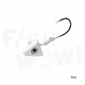 Fish WOW!® 6oz Shad Jig Head 32786 MUSTAD 2x Strong Hook 10/0 Nickel White - Imagen 1 de 7