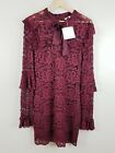 PASDUCHAS Womens Size 12 Wine Winsome Lace Dress NEW + TAGS RRP$289