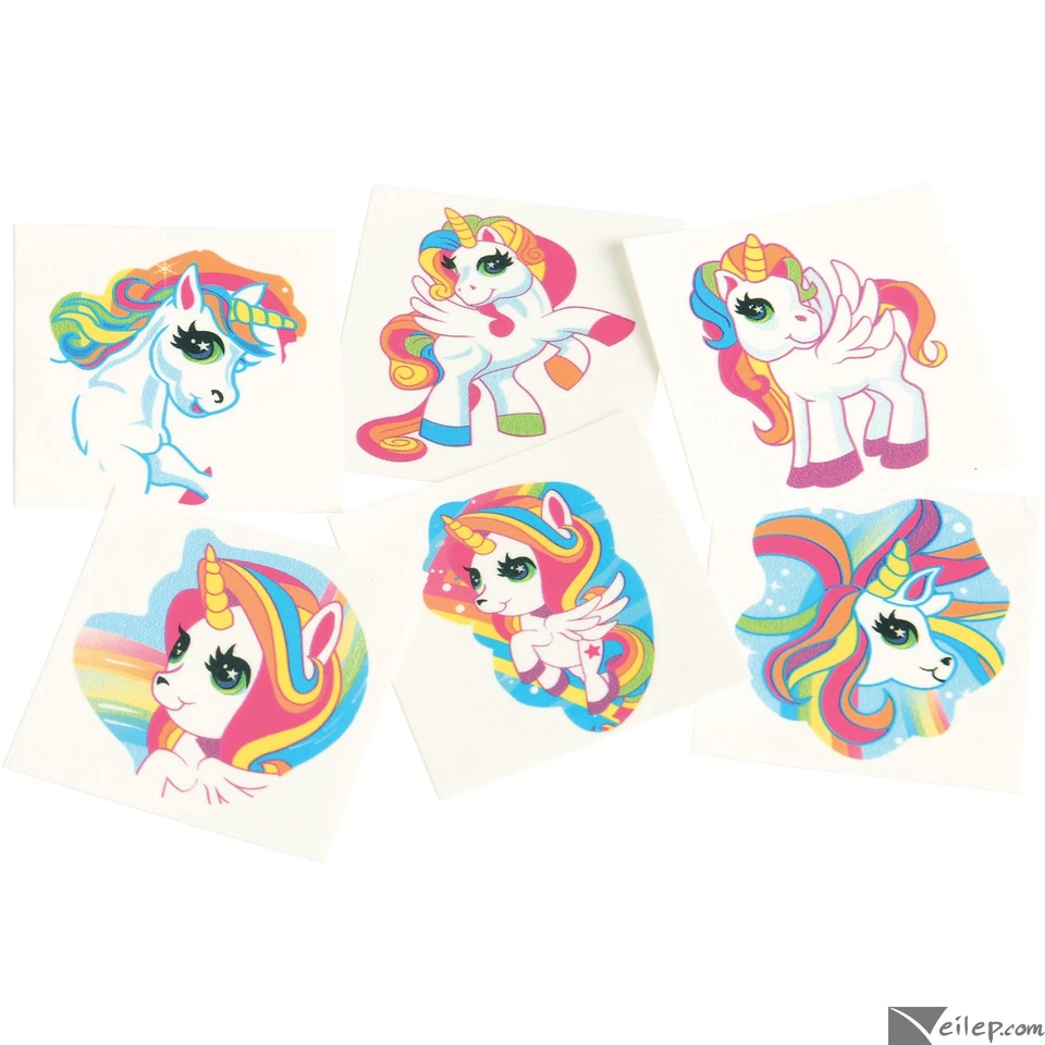 Relleno de huevos de Pascua tema unicornio 1,5" fiesta favor tatuajes temporales, 144 CT Foto 1 de 1