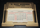 1952+H.+Quay+Morrison+Funeral+Home+Metal+Calendar+Punxsutawney%2C+PA+Home+of+Phil