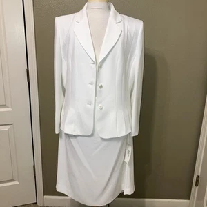 Traje Falda LE SUIT 2 piezas BLANCO Talla 18 ¡NUEVO! - Imagen 1 de 21