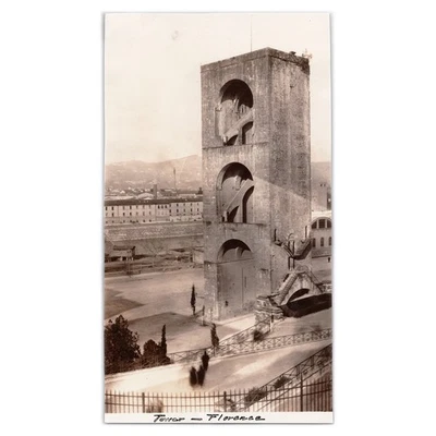 Florence Italy Tower - Early 1900s Photo - Historic Sepia Italian Architecture - Image 1 of 2