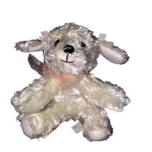Russ Berrie Mollie 5 Zoll cremefarbener Welpe Hund Plüschtier rosa Schleifen Stofftier - Bild 1 von 3