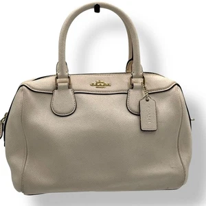 Borsa a tracolla Coach Rowan in PVC Shibara beige usata 2 vie - Foto 1 di 11