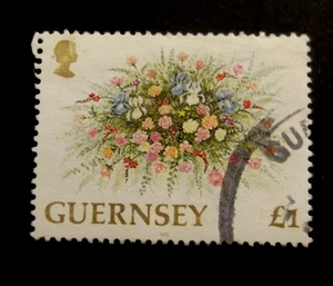 GB/Guernsey-1992-£1 Flower Definitive-Used - Picture 1 of 2