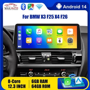 12,3" Android 14 Autoradio GPS Navi Radio Carplay 6+64GB für BMW X3 F25 X4 F26 - Bild 1 von 14