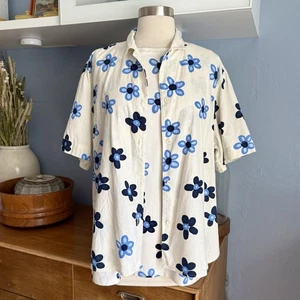 UNIQLO x Marimekko Linen-blend Shirt & Cotton Knit Sleeveless Top Size L Floral - Picture 1 of 9