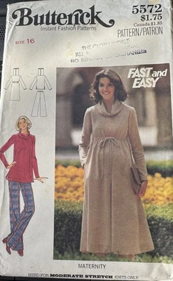 Butterick fast & easy pattern 5572 Misses' Maternity Dress, Top, Pants sz 16 unc - Image 1 of 2