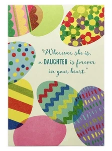 Easter Card For Daughter Easter Eggs Glitter Accents Hallmark Greeting Card NEW - Picture 1 of 11