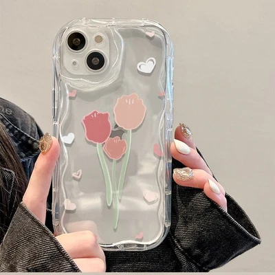 Clear Little Flowers Cute Cream Case For Various Phone ShockProof Cover Hot Girl - Image 1 of 4