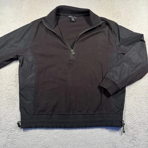 ATHLETA Triumph Hybrid Half Zip Sweatshirt Black Womens XS 532520 Athleisure - Picture 1 of 6