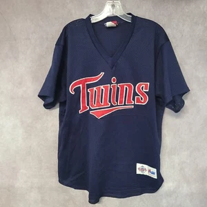 Vintage 90s Majestic Diamond Co Minnesota Twins Pullover Mesh Jersey Mens 2XL - Picture 1 of 6