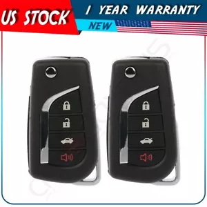 2 Remote Car Key Fob for Toyota Camry 2018 2019 2020 2021 HYQ12BFB 4 Buttons - Picture 1 of 10