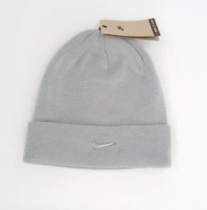 "NEW" Nike Unisex Peak Beanie Knit Hat Gray 1 Size - Picture 1 of 2