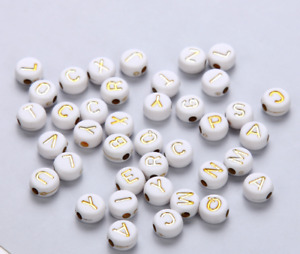 200 Alphabet Letter Beads Mixed Colour A-Z Number Kids DIY Jewellery Party Gift
