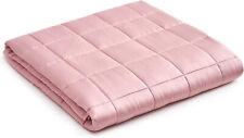 Quilted Weighted Blanket 100% Cooling Bamboo Viscose Glass Beads 41x60'' Pink