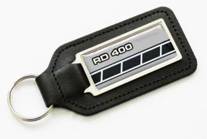 RD 400 Silver With Black Speed Blocks Leather Keyring Key Fob for Yamaha RD400 - Picture 1 of 2