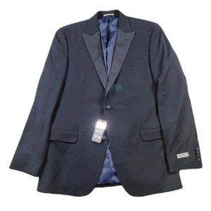 Alfani Slim-Fit Navy Tuxedo Suit Jacket Mens 42L Blue Diamond Grid Pattern $360 - Picture 1 of 8