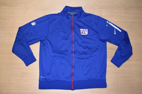 Nike NY Giants Dri Fit NFL On Field Apparel Full Zip Jacket Men LARGE Football Cover