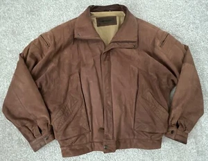 Vintage Mirage Soft Leather Jacket Mens Size Large Lined Brown - Picture 1 of 22