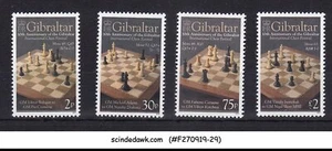 GIBRALTAR - 2012 10th ANNIV. OF INTERNATIONAL CHESS FESTIVAL 4V MNH - Picture 1 of 1